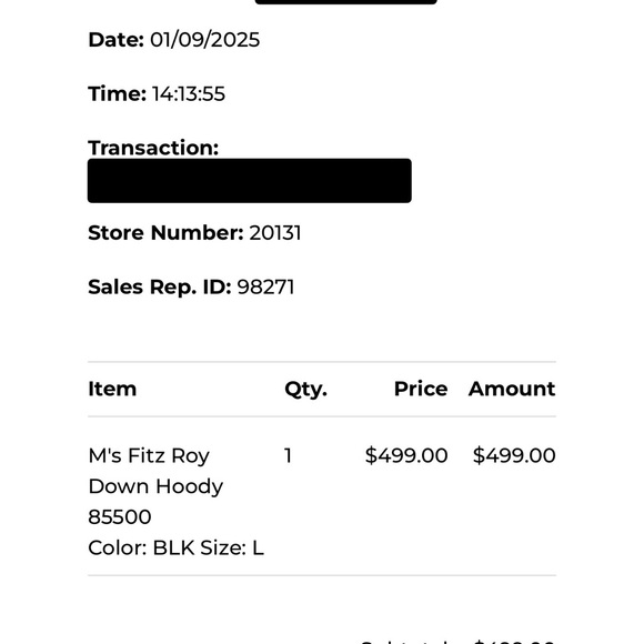 Black Patagonia Fitz Roy Down Hoody - Men’s L - Picture 8 of 9